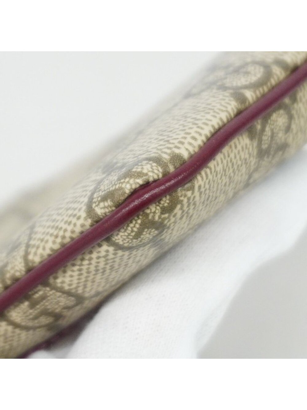 Gucci Coin Case GG Supreme Cat Detail Brown Bordeaux Gold - Picture 5 of 7